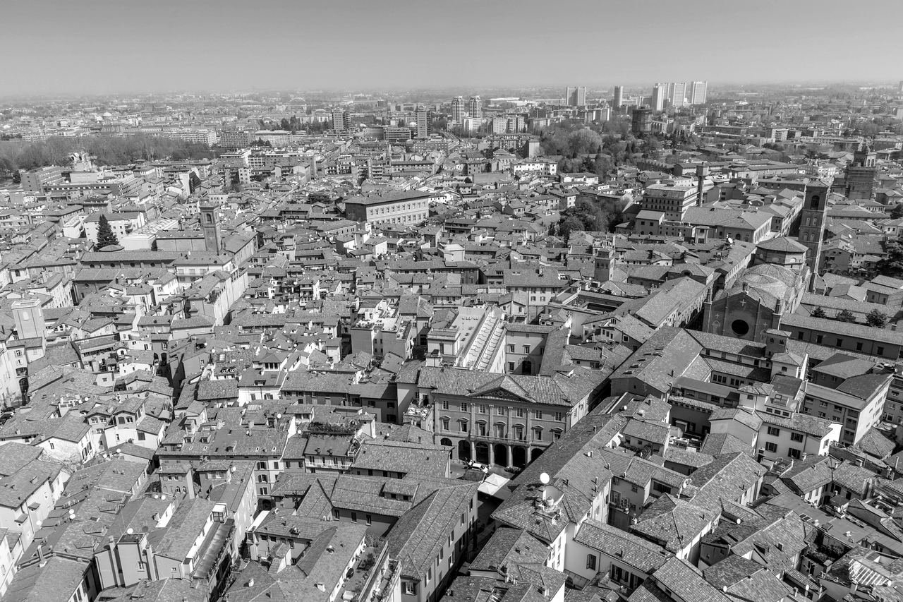 Vista aerea dei tetti di Bologna